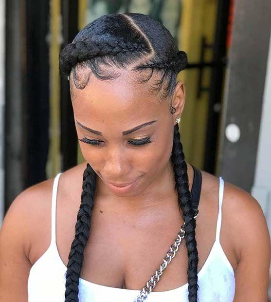 Tresses collées africaines cheveux courts