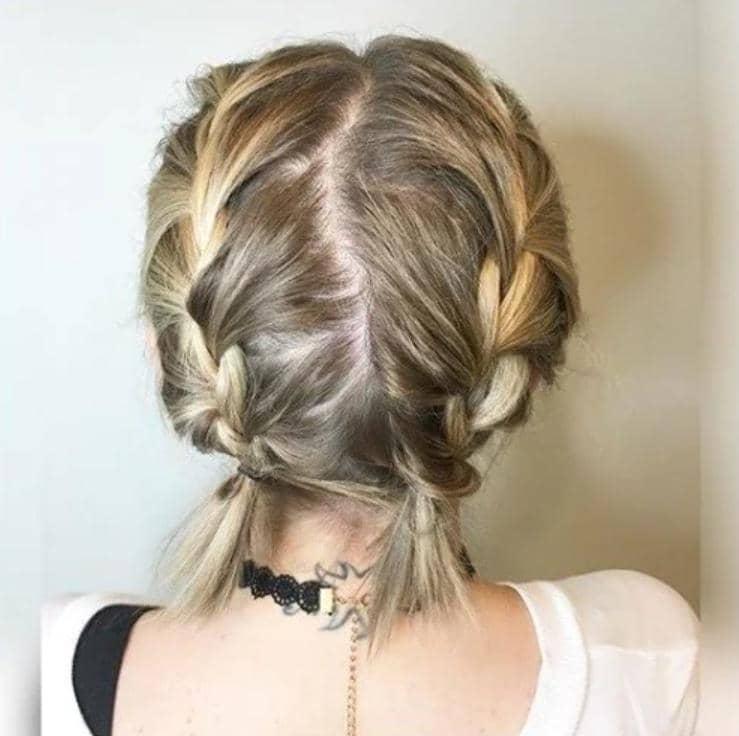 Tresses collées cheveux fins courts