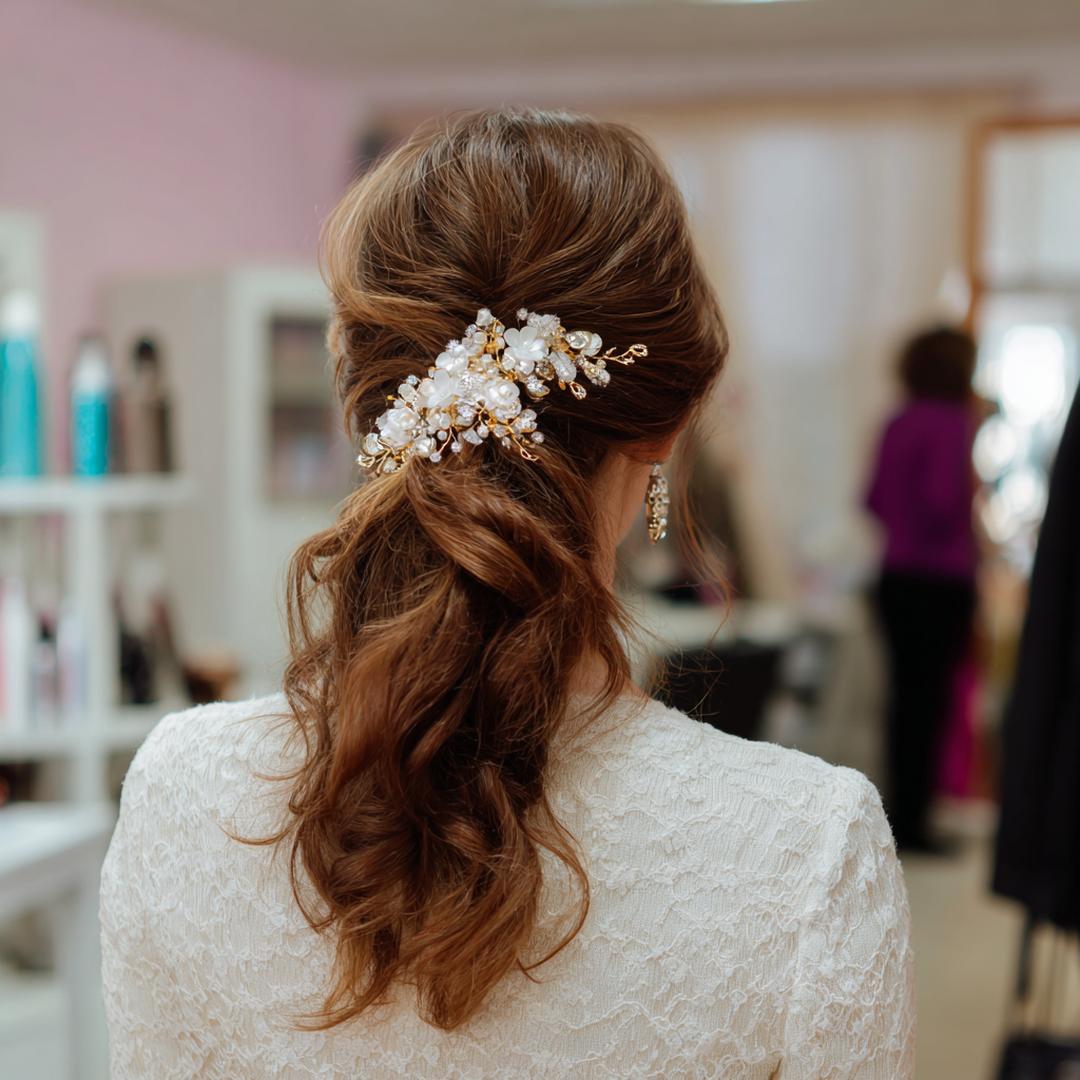 Demi-Attache Bouclée Châtain