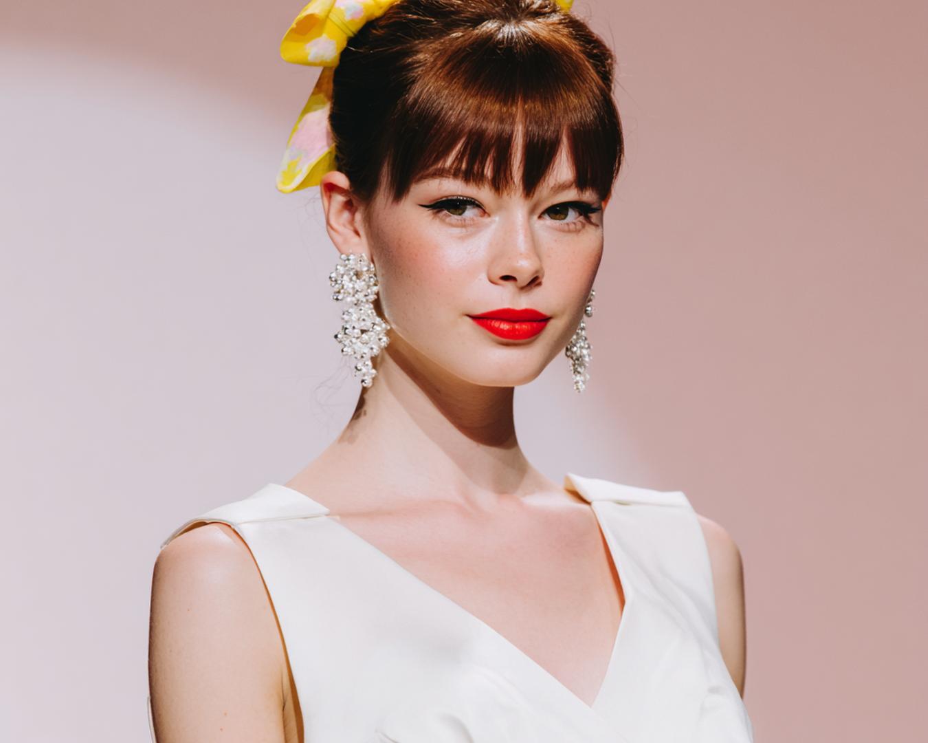 Frange Droite Rousse Chignon