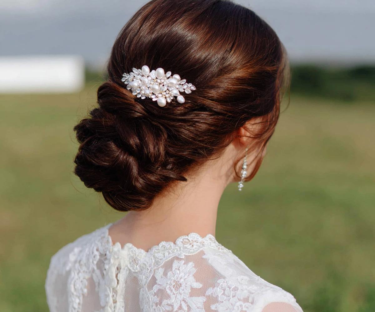 Chignon Bas Brun Torsadé