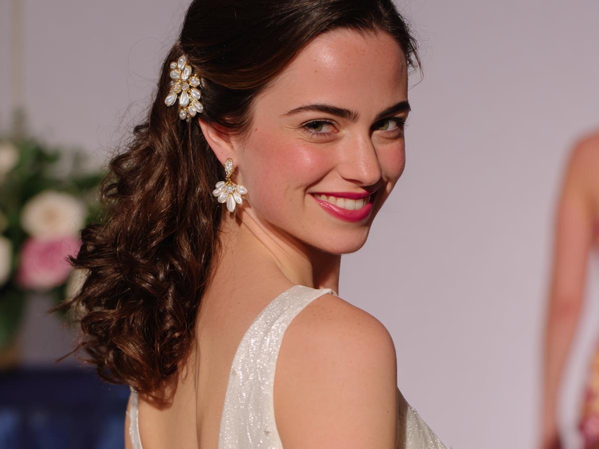 Boucles Brunes Sur Le Côté