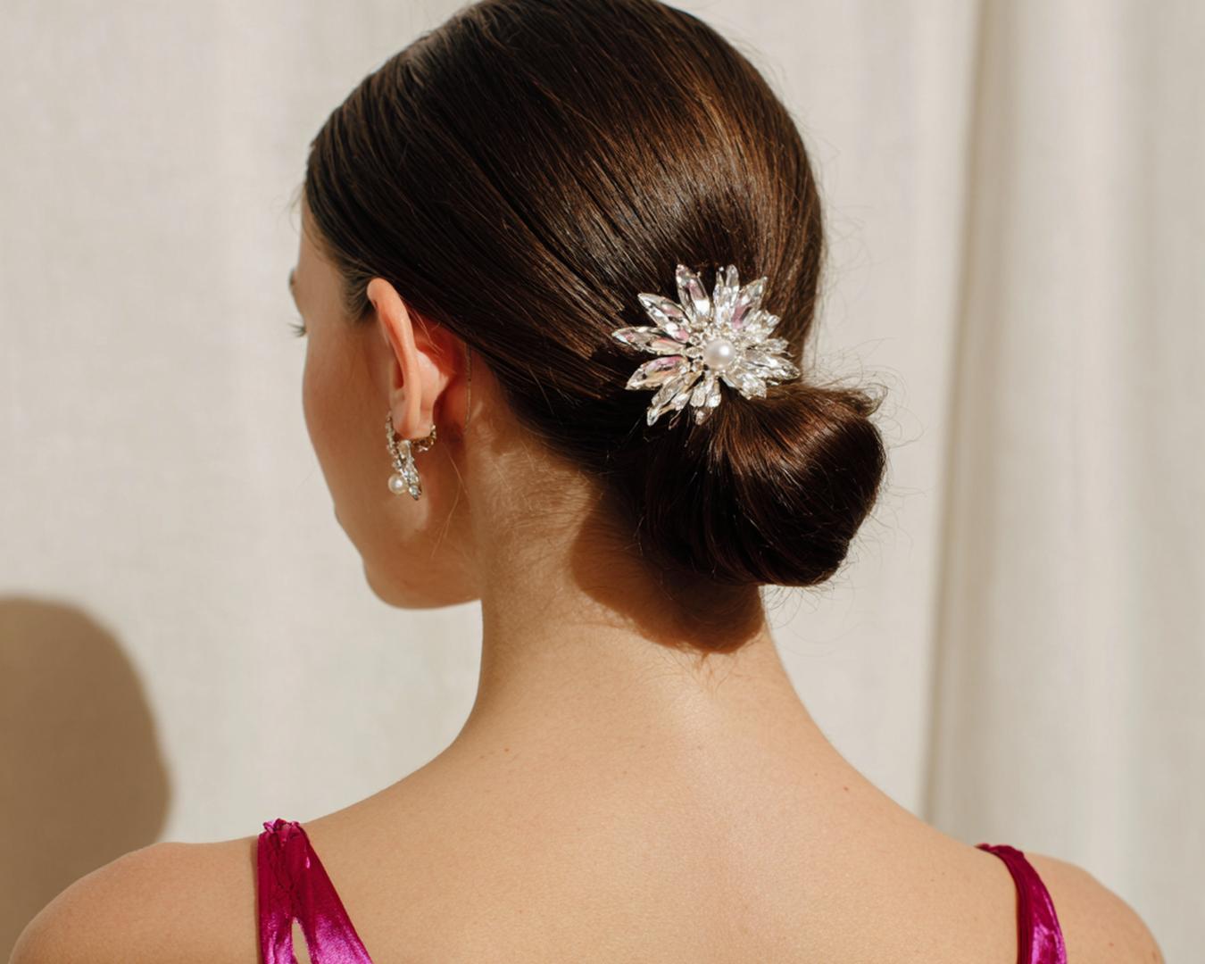 Chignon Bas Lisse Brun Foncé