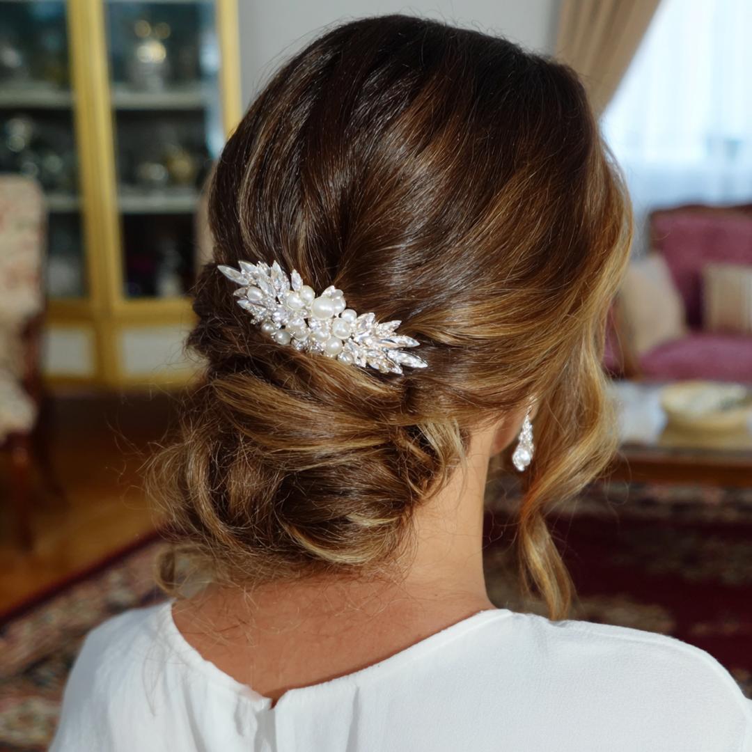 Chignon Bas Texturé Châtain
