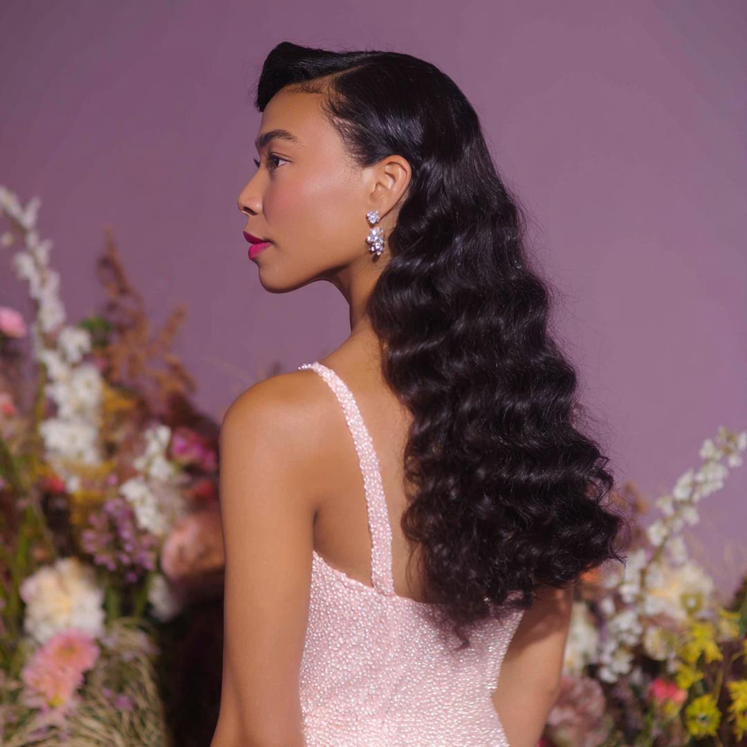 Ondulations Rétro Longues Noires