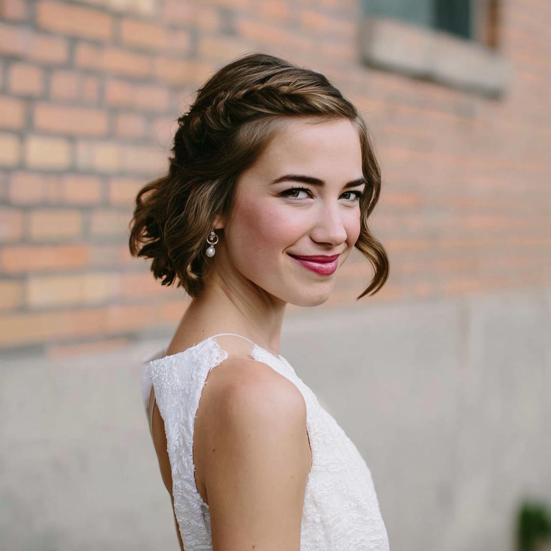 Carré Court Tressé Brun