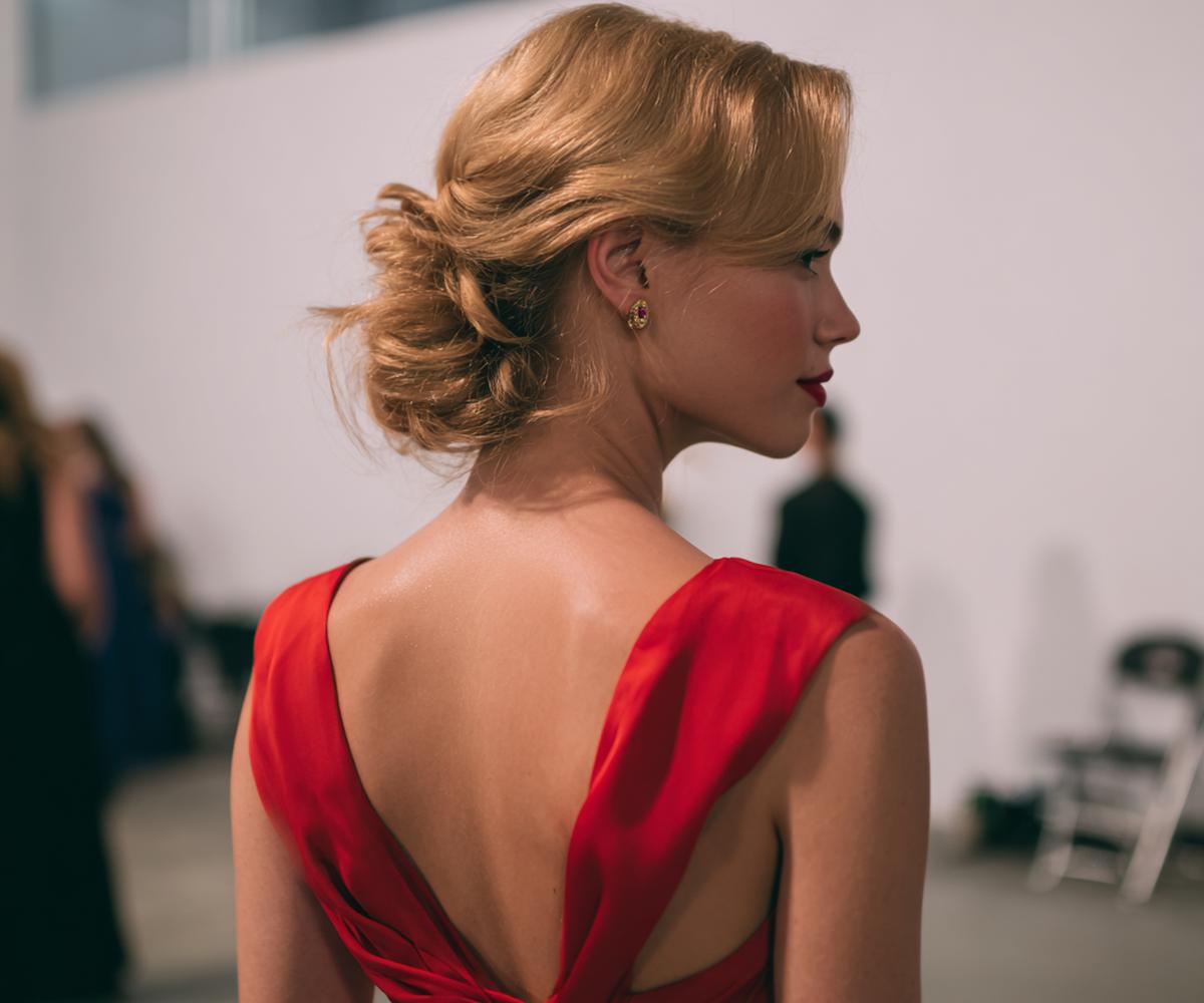 Chignon Bas Blond Texturé