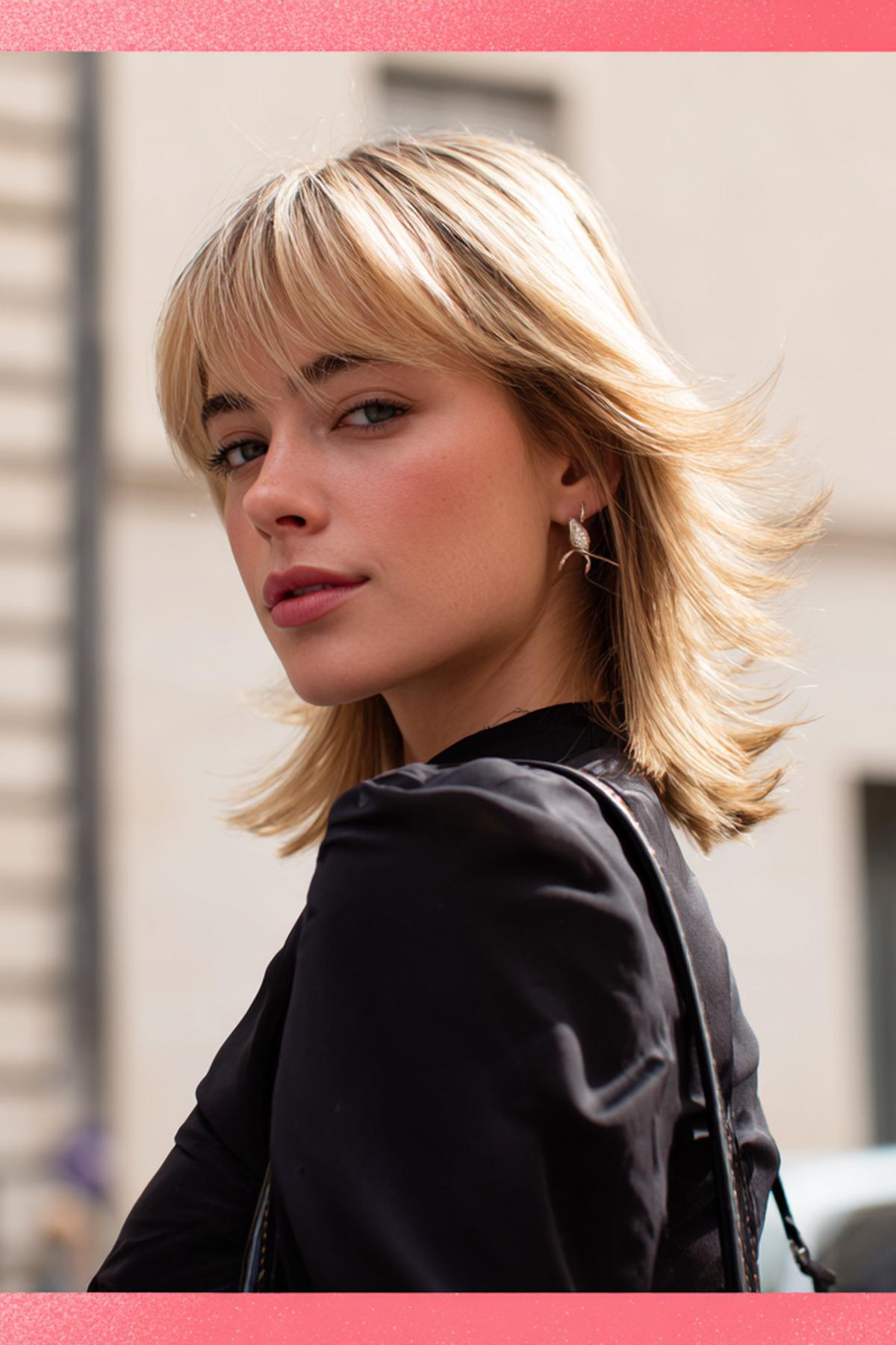 Blonde Shag With Curtain Bangs