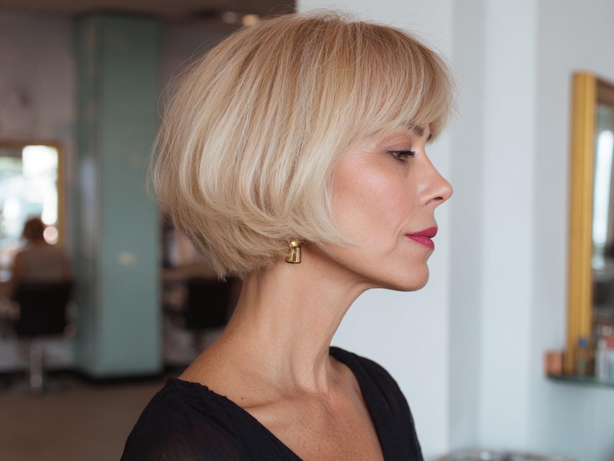 Blonde Bob With Bangs