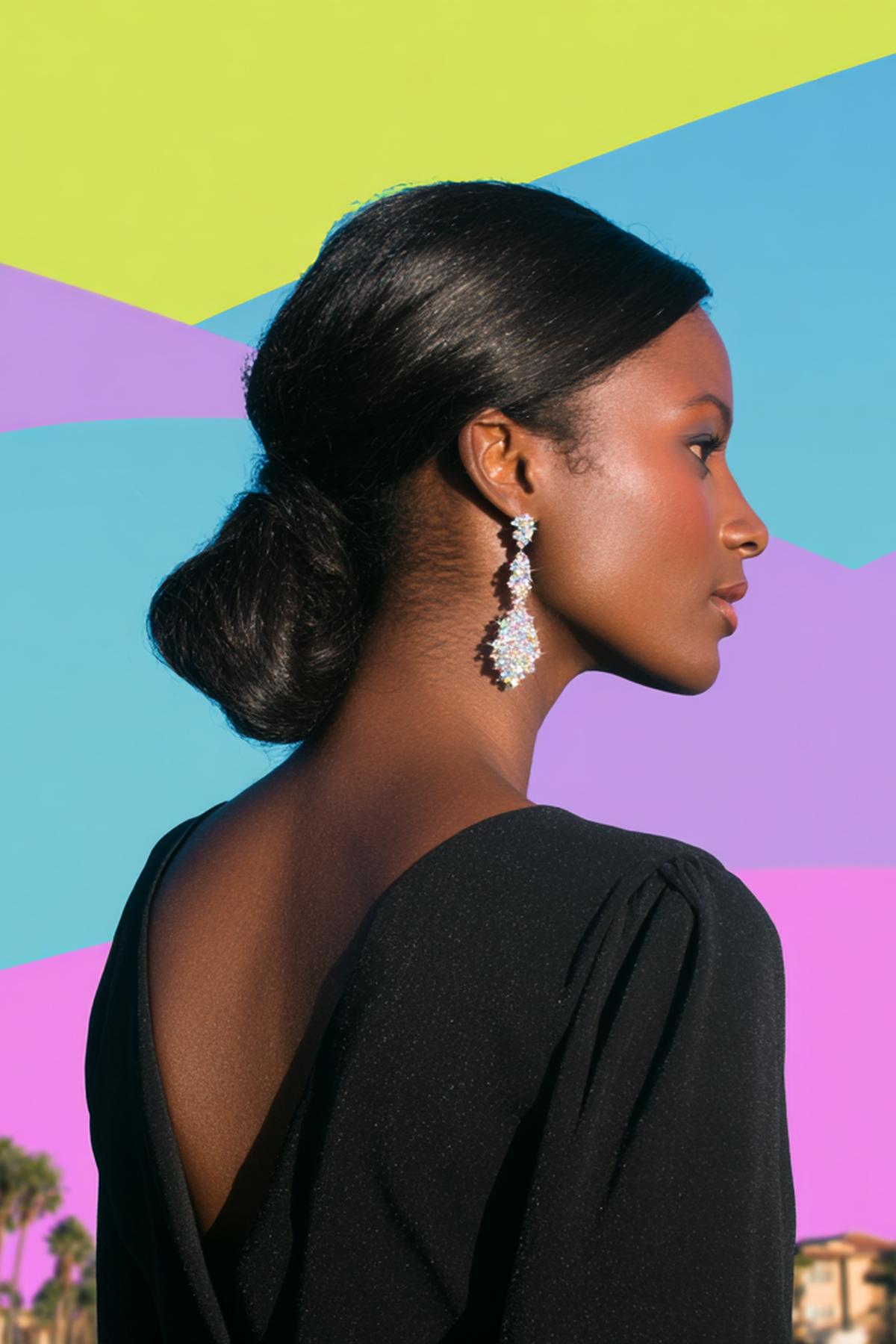 Sleek Low Black Chignon