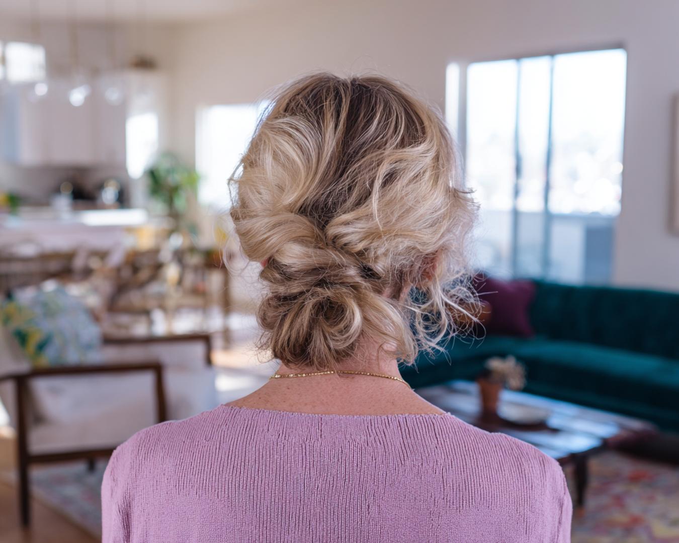 Low Messy Chignon Blonde