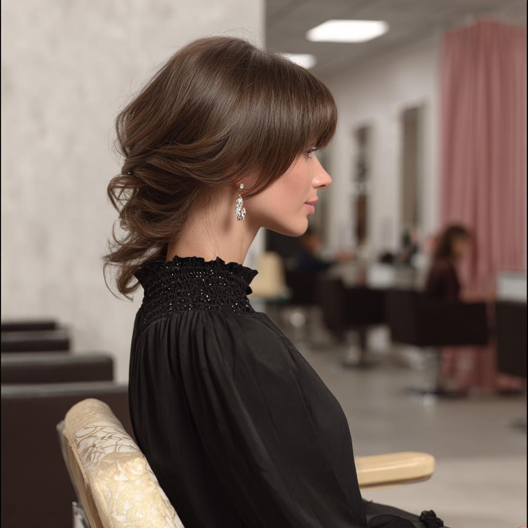 Low Updo With Fringe