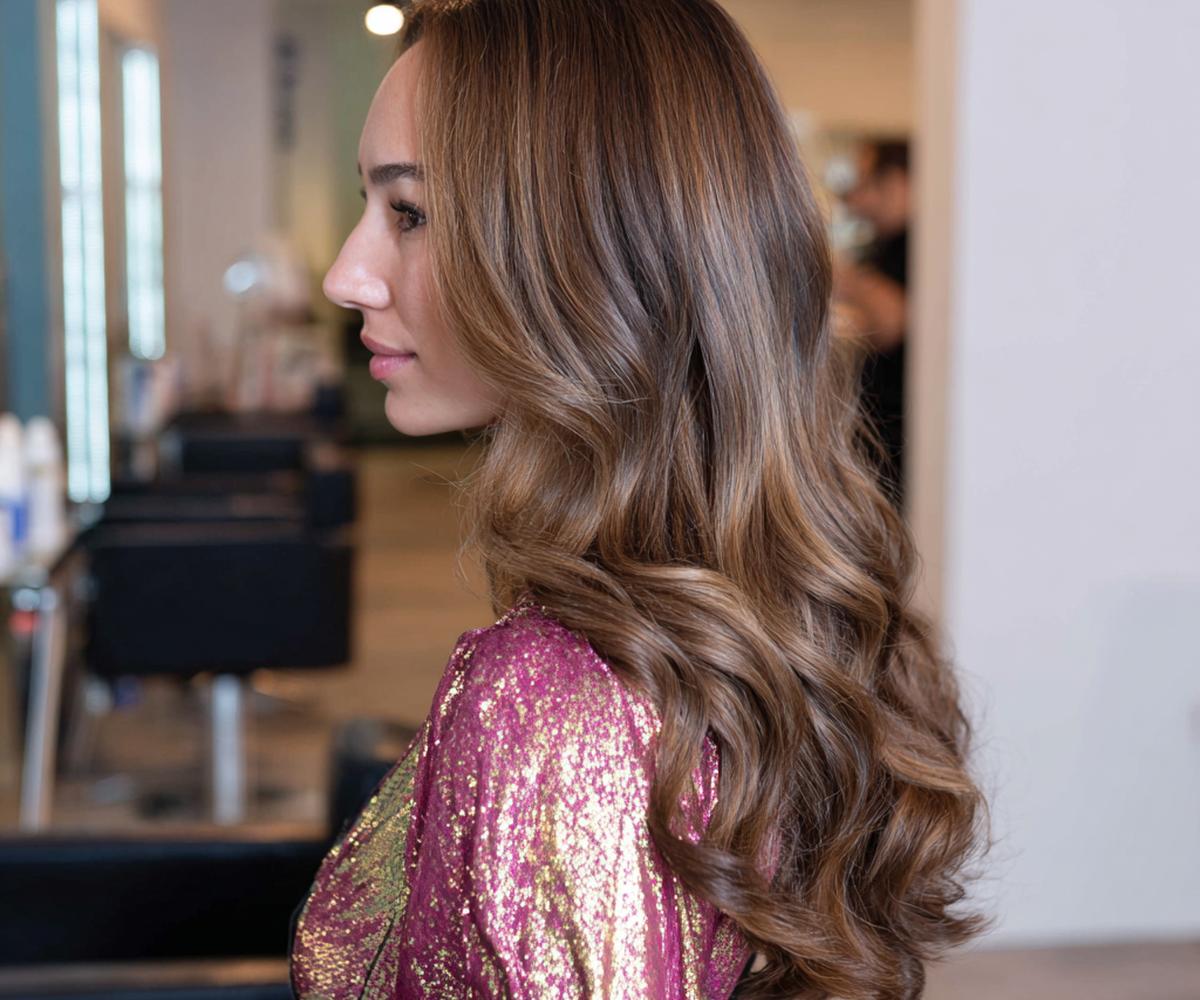 Long Ondulé Brun Noisette