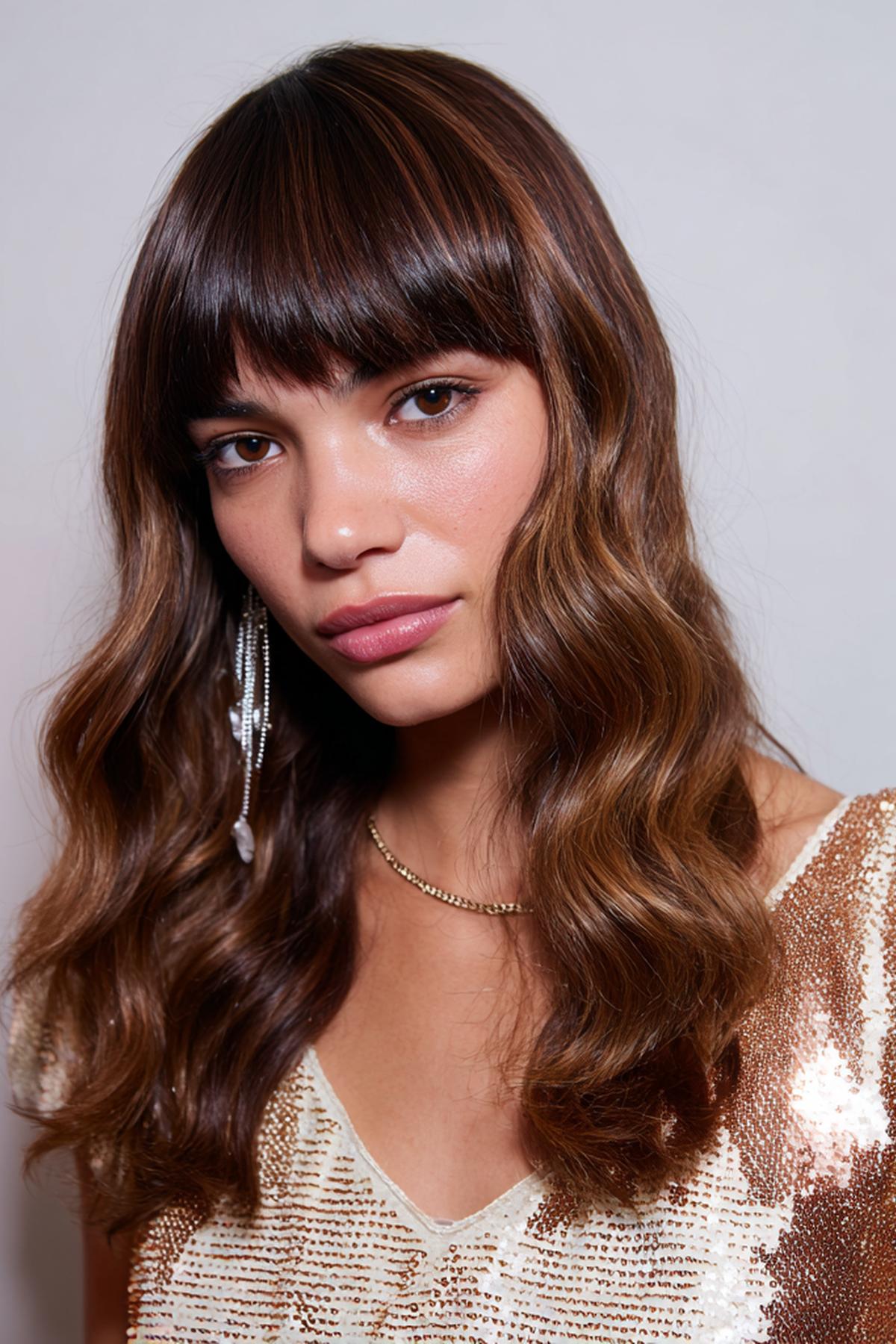 Frange Droite Brun Noisette