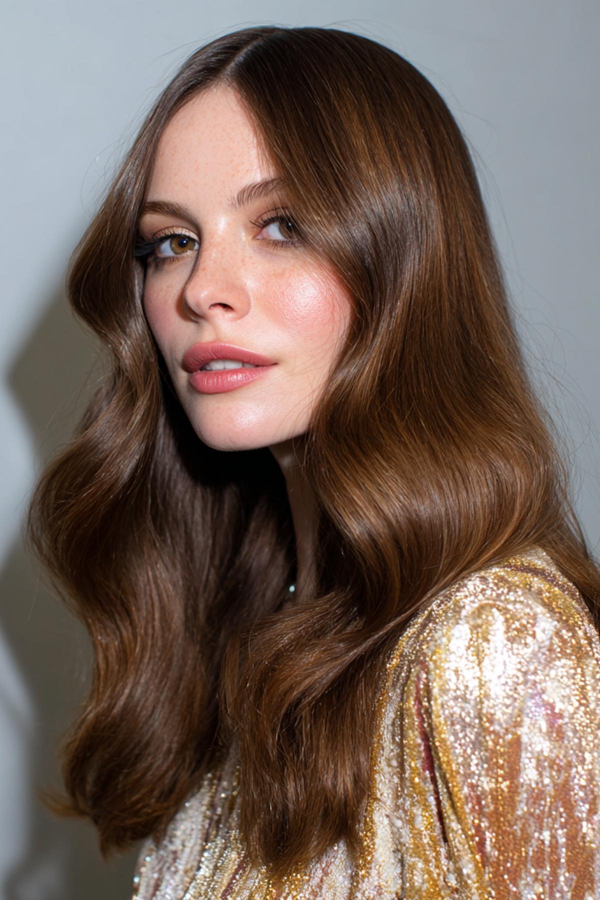 Châtain Noisette Vagues Sculptées