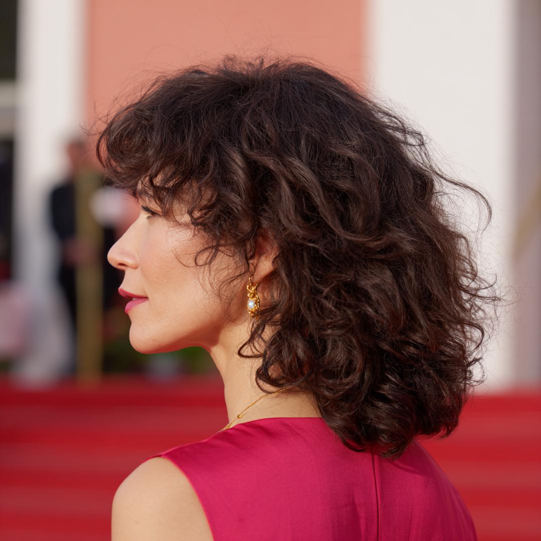 Shag Bouclé Brun Mi Long