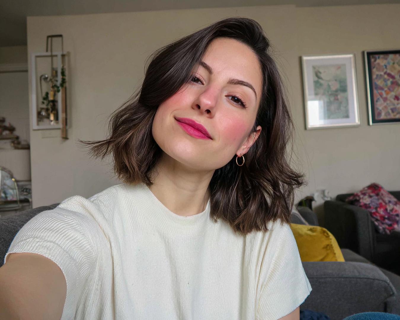 Textured Wavy Brunette Bob