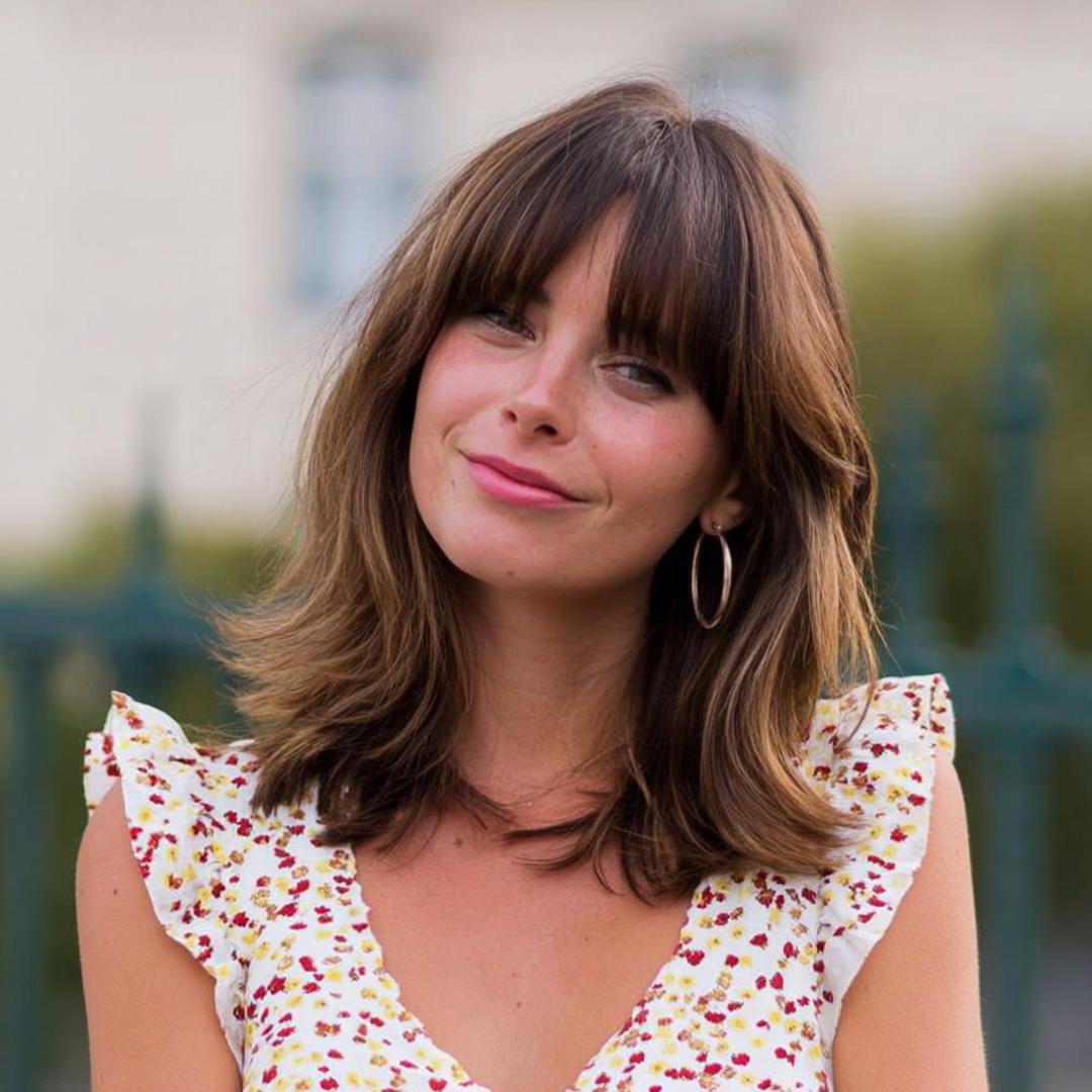 Shoulder Length Brunette With Bangs