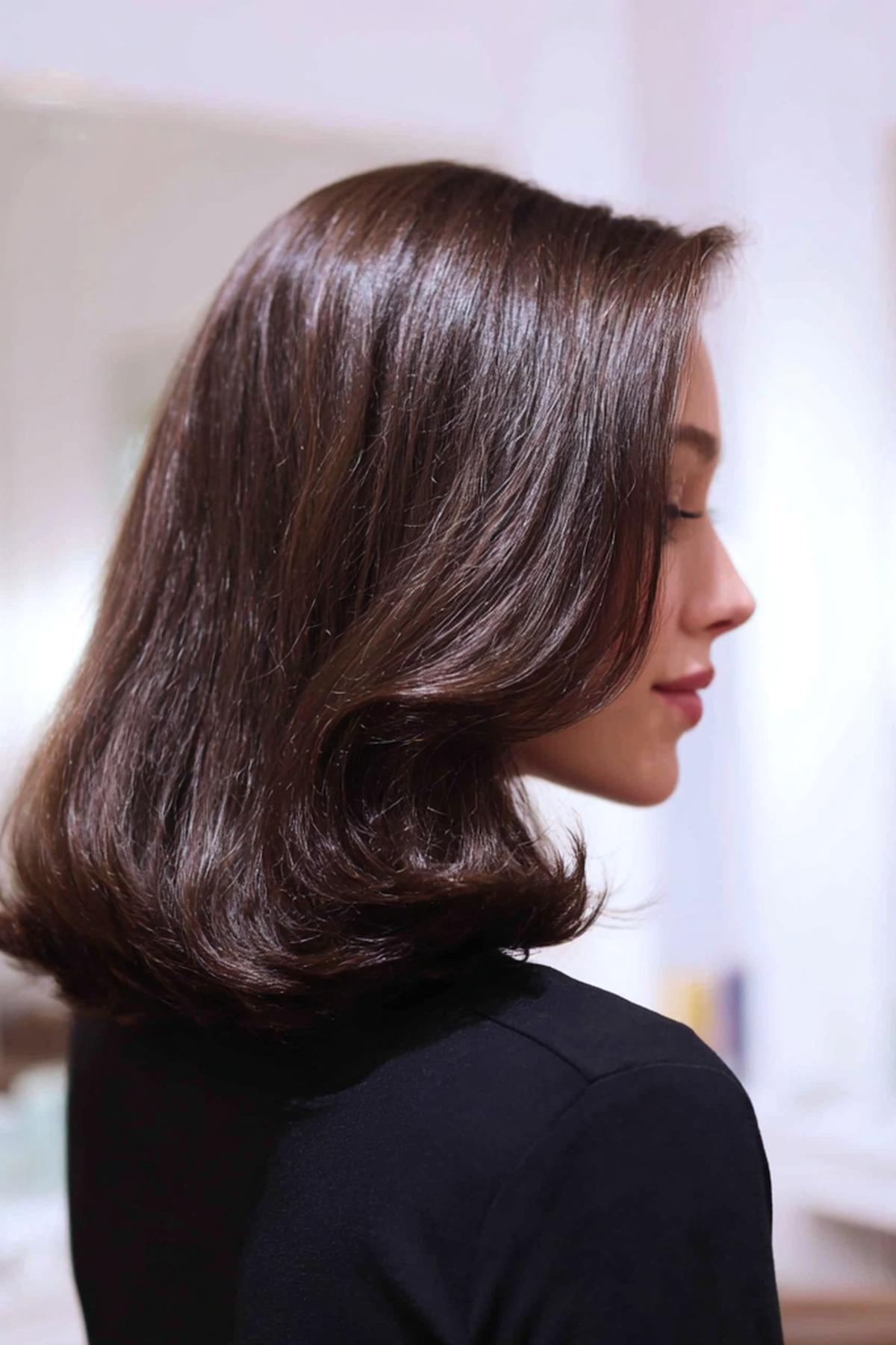 Brown Shoulder Length Blowout