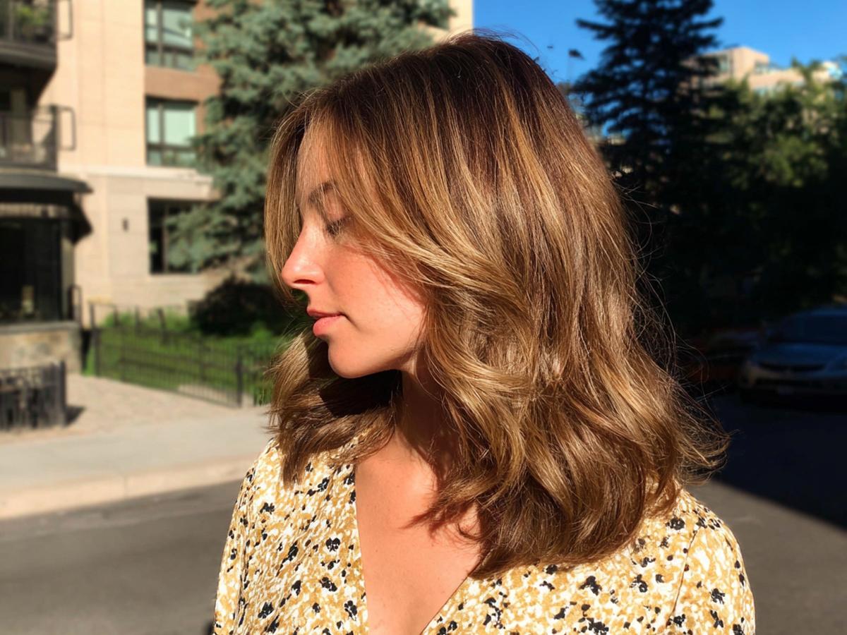 Medium-Length Wavy Honey Blonde