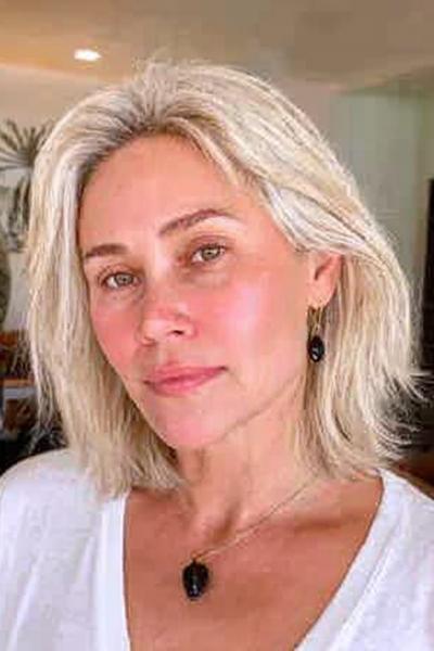 Medium Silver Straight Hair