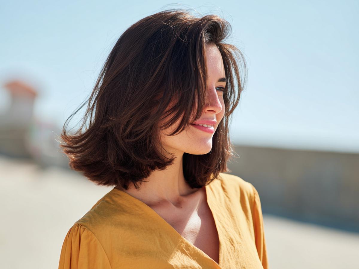 Medium Brown Blowout Flipped Ends