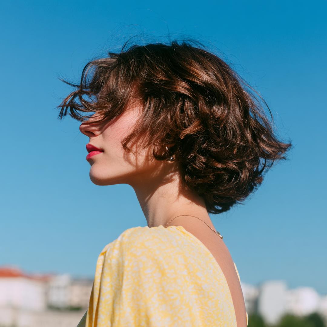 Short Curly Brown Bob