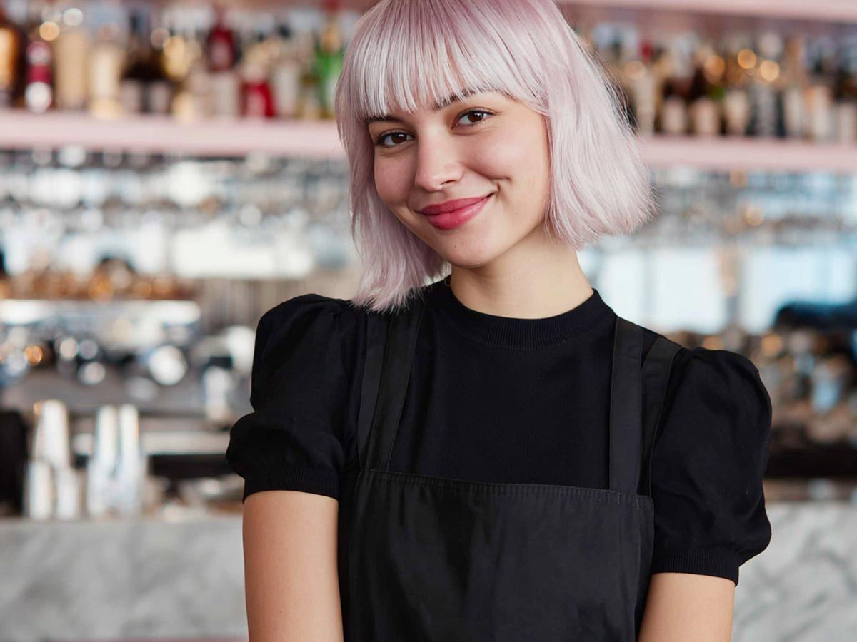 Blunt Pink Bob Full Bangs