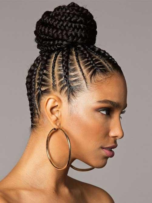 Chignon tressé africain élégant
