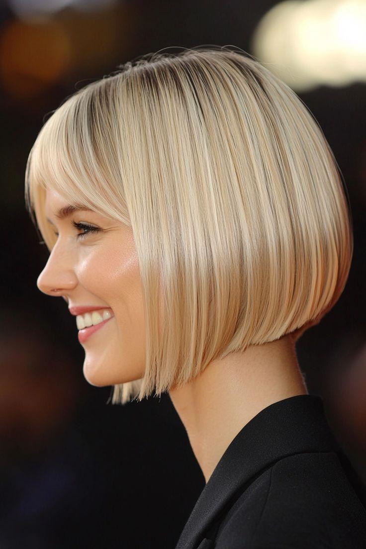 French bob blond finition brillante