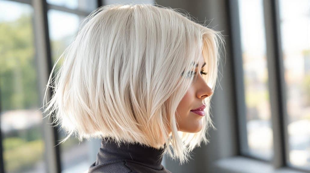 French bob blond platine