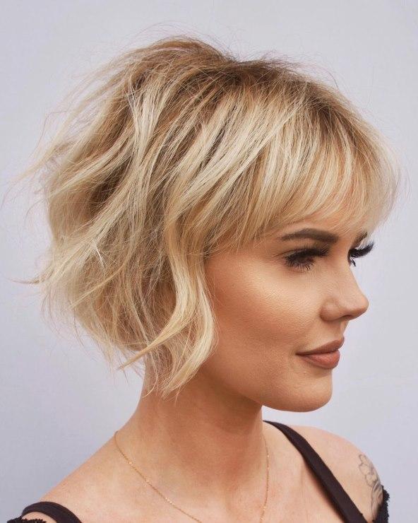 French bob blond volume