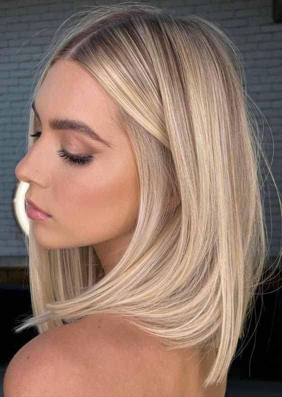 Lob blond brillant