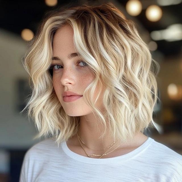 Lob blond bohème