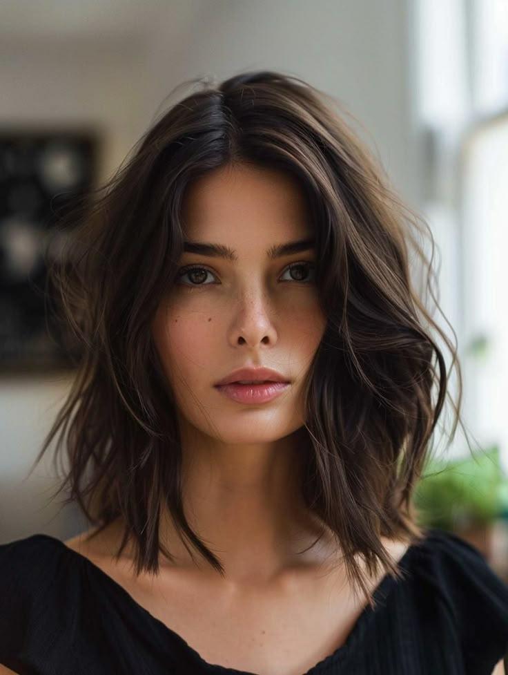 Lob dégradé brun naturel