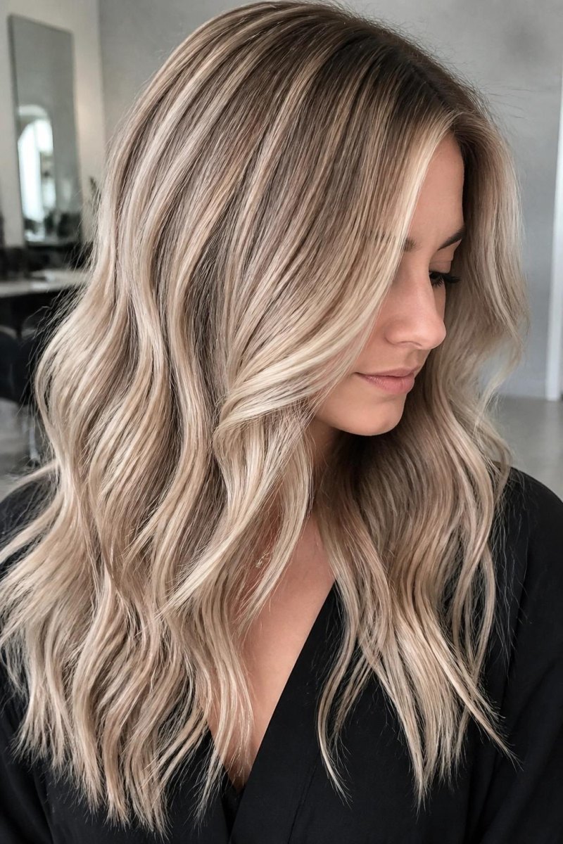 Reflets blond beige cendré froid