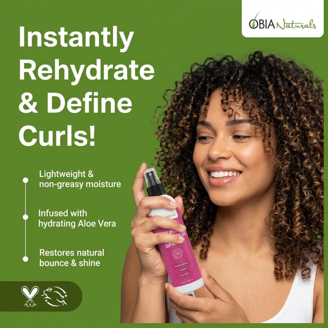 Rafraîchir boucles avec spray hydratant