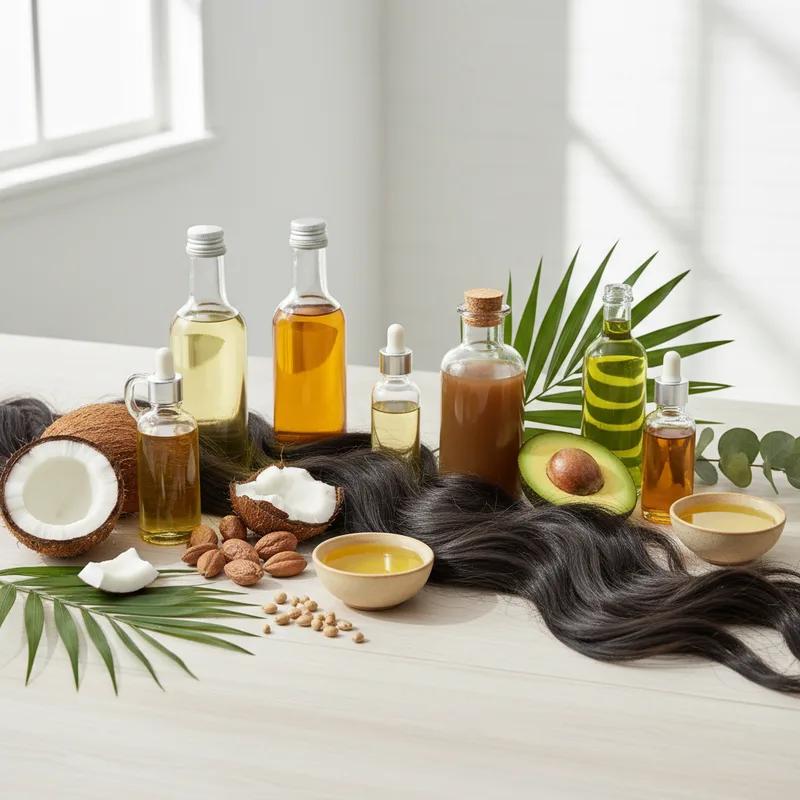 Huiles naturelles pour cheveux bouclés