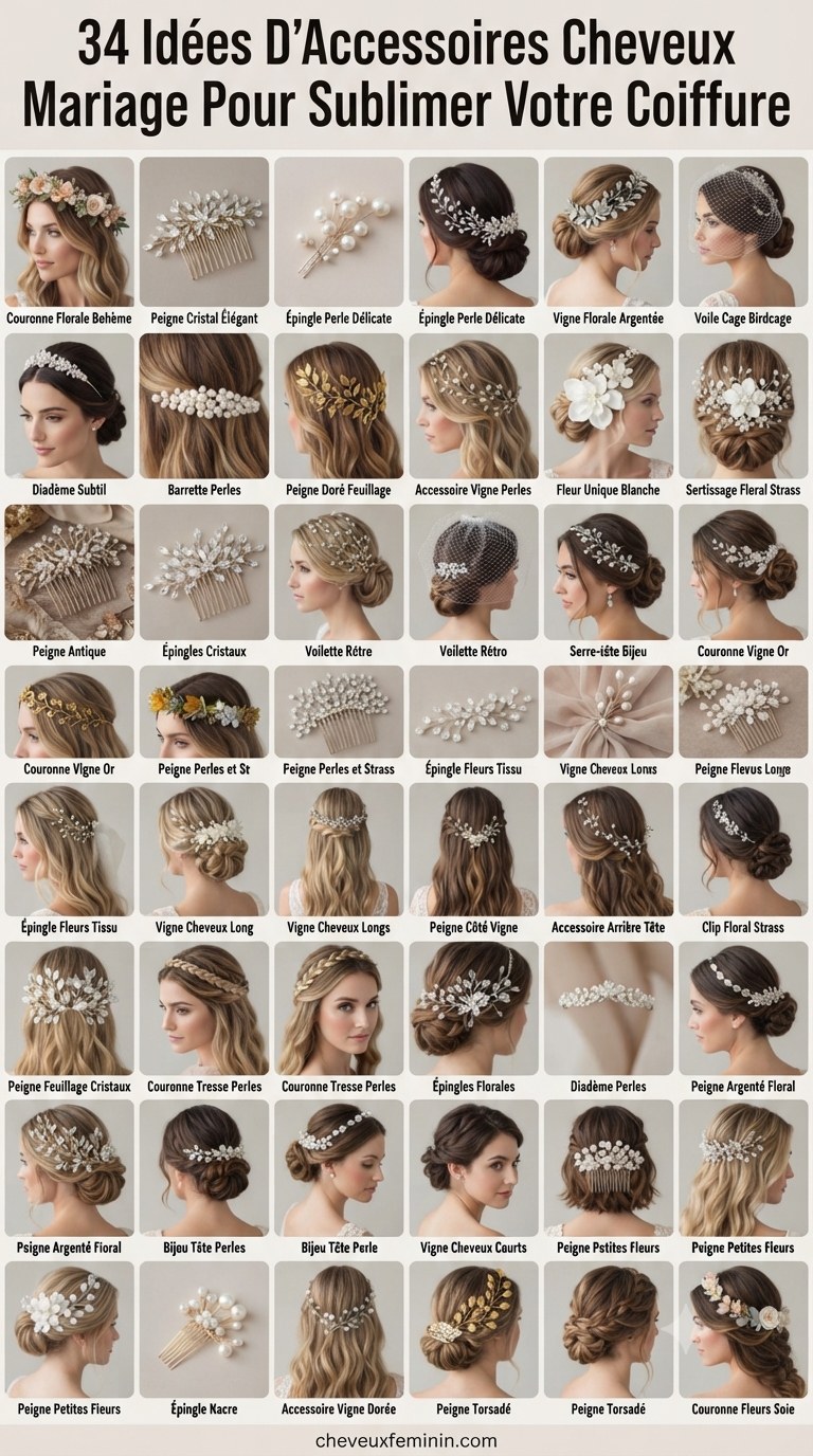34 Idées D’Accessoires Cheveux Mariage Pour Sublimer Votre Coiffure