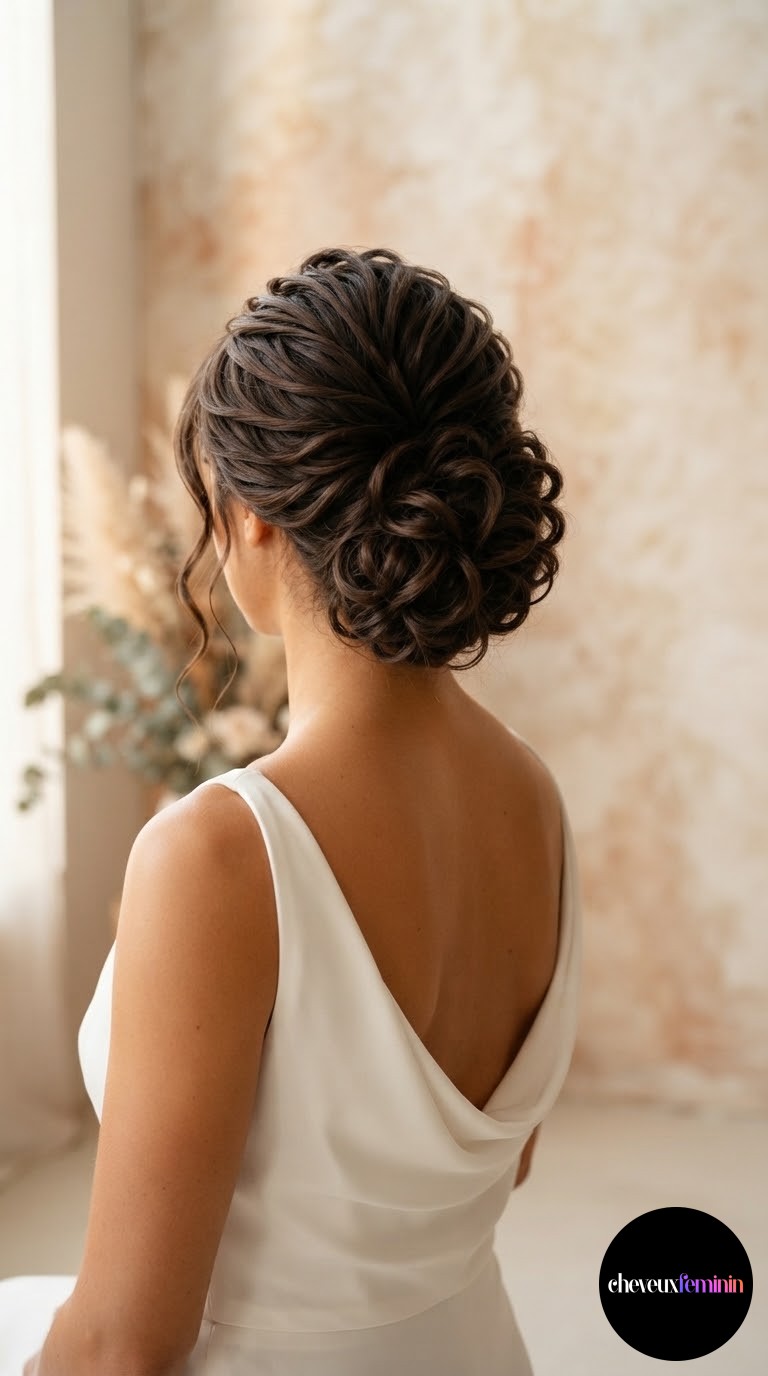 Chignon bas pour cheveux foncés