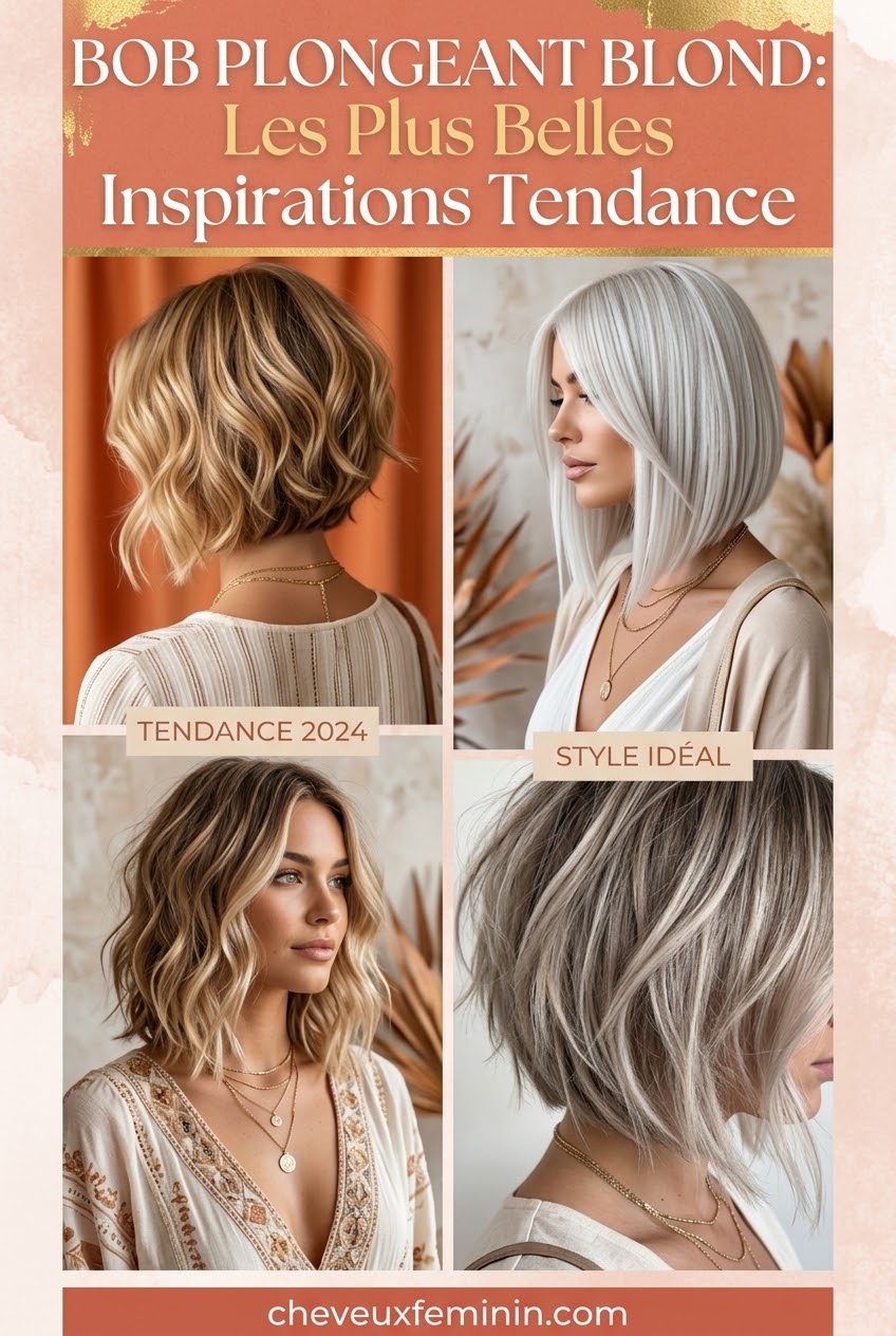 Bob plongeant blond les plus belles inspirations tendance