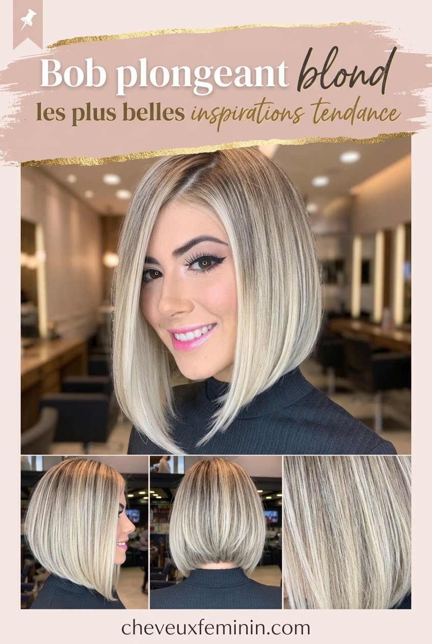 Bob plongeant blond les plus belles inspirations tendance