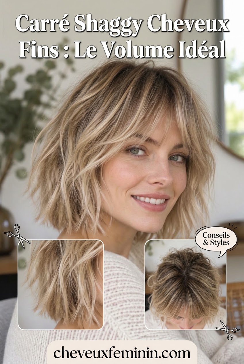 Carré Shaggy Cheveux Fins : Le Volume Idéal