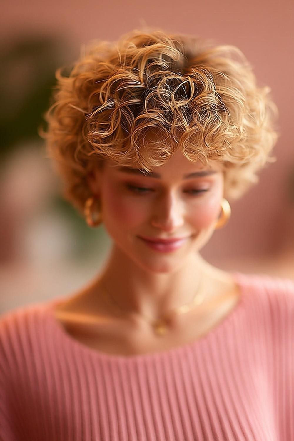 Pixie bouclé sophistiqué