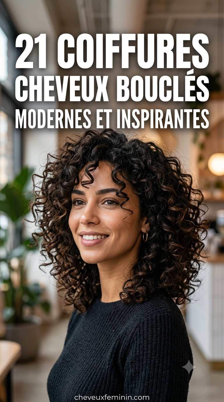 21 Coiffures Cheveux Bouclés Modernes et Inspirantes