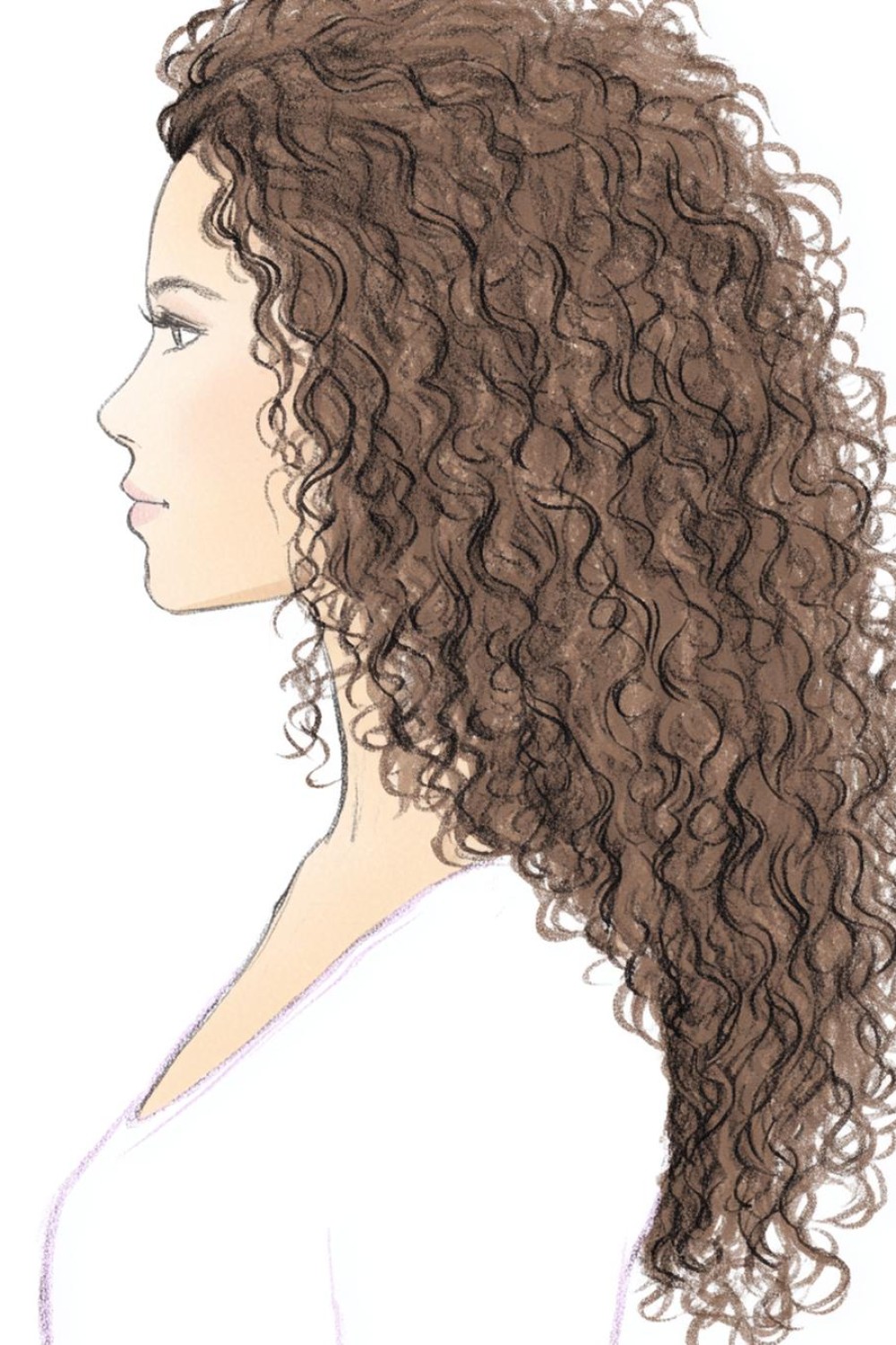 Raie discrète et volume latéral pour for cheveux boucles dessin ideas