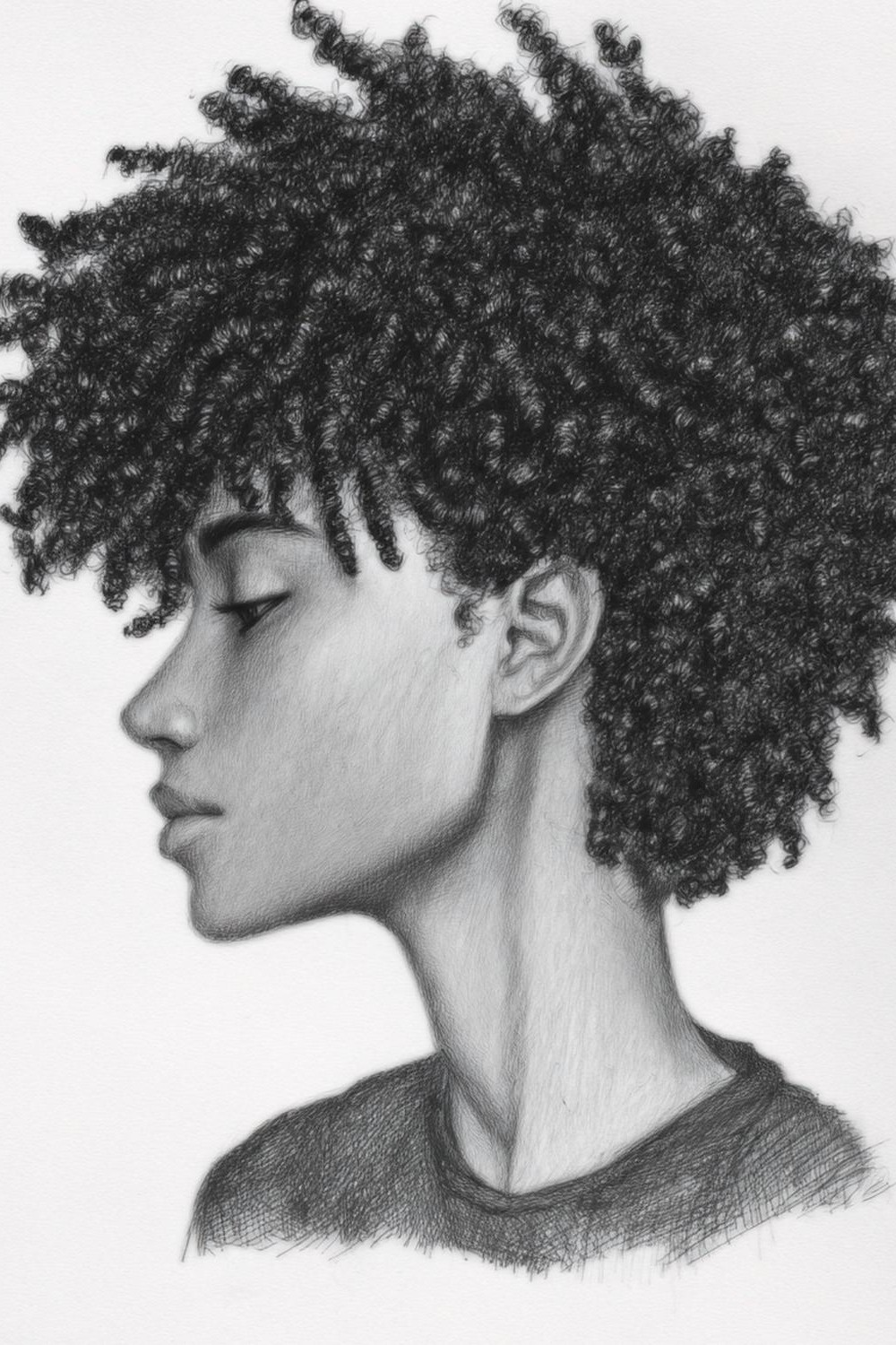 Boucles serrées façon nuage et bords effilés pour for cheveux boucles dessin ideas