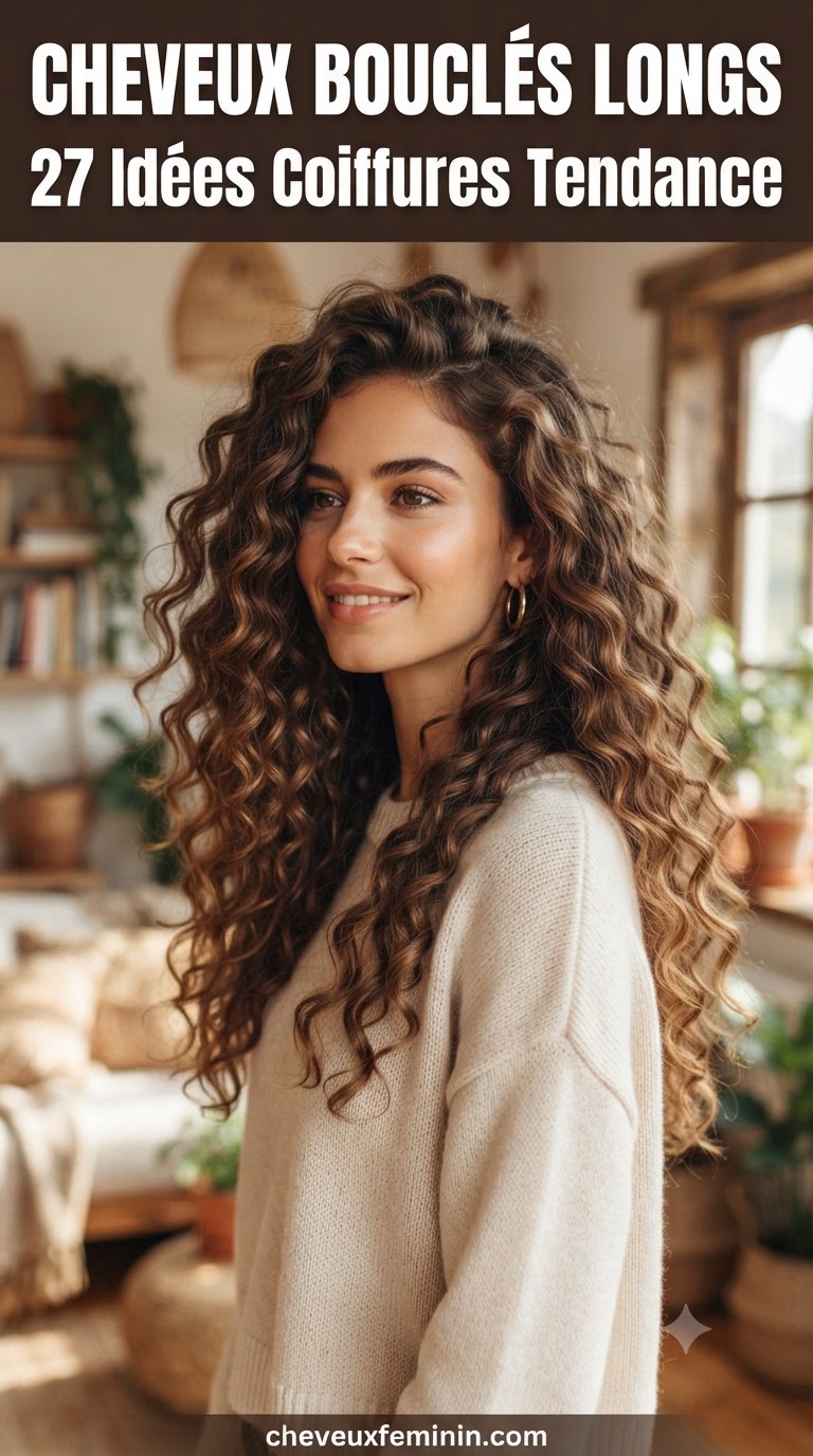 Cheveux Bouclés Longs : 27 Idées Coiffures Tendance