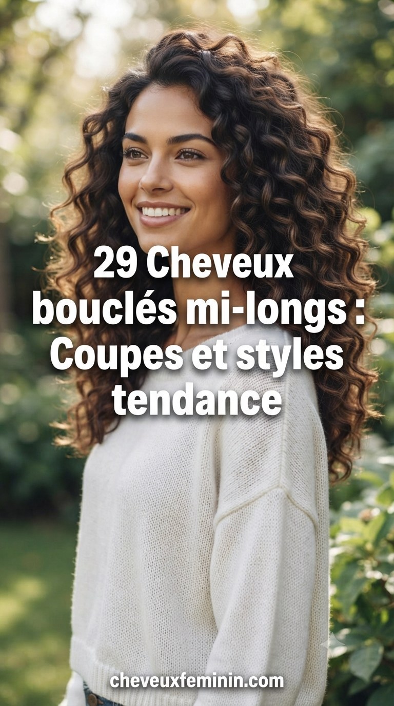 29 Cheveux bouclés mi-longs : Coupes et styles tendance