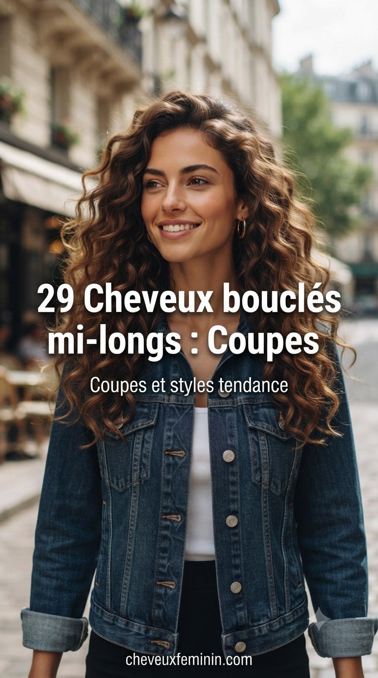 29 Cheveux bouclés mi-longs : Coupes et styles tendance